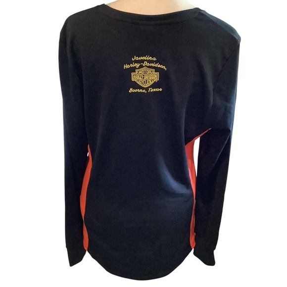 Harley-Davidson Women’s Black and Orange Graphic Riding Top BRAND NEW - Picture 2 of 11